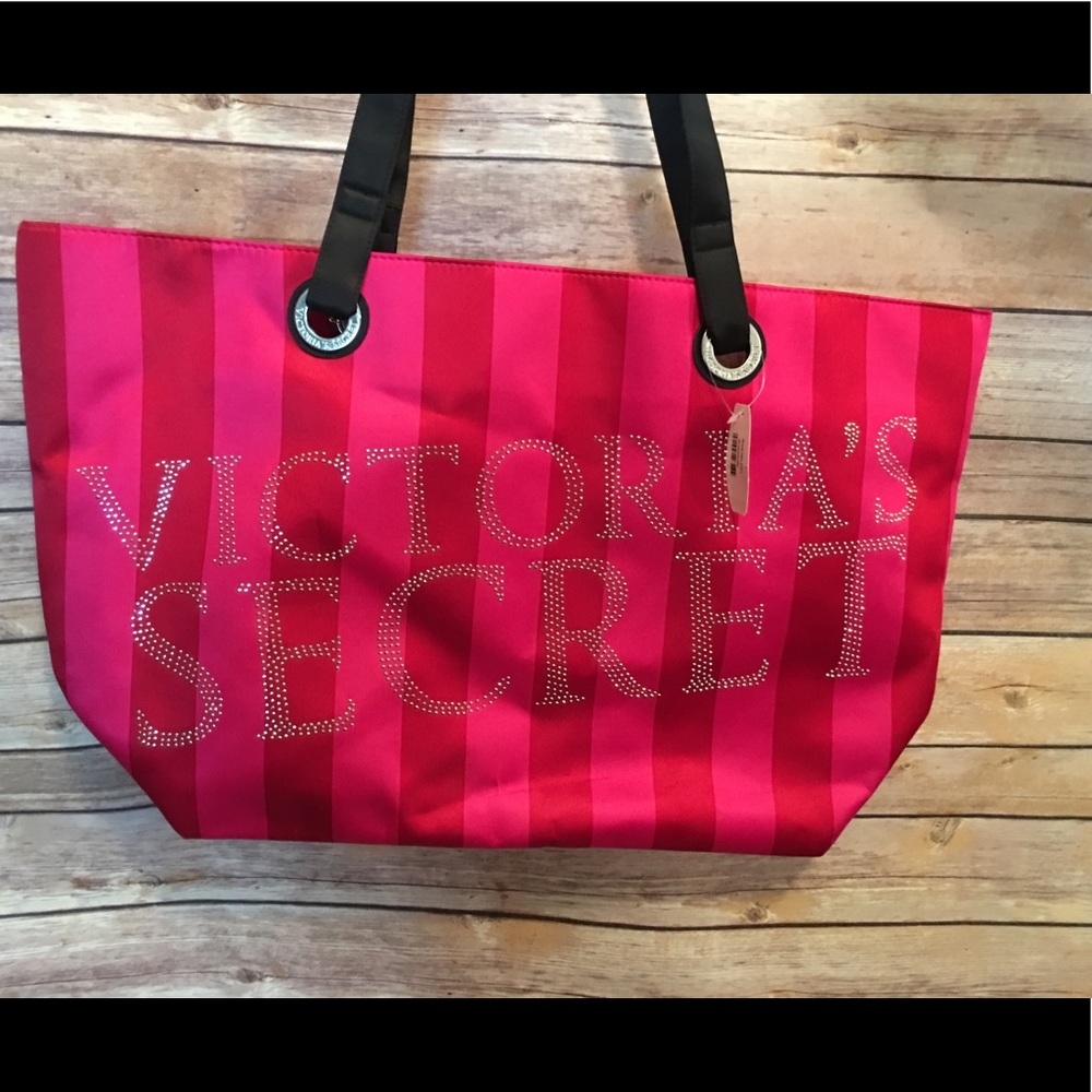 Victoria’s Secret Pink Red Satin Tote OS. NWT